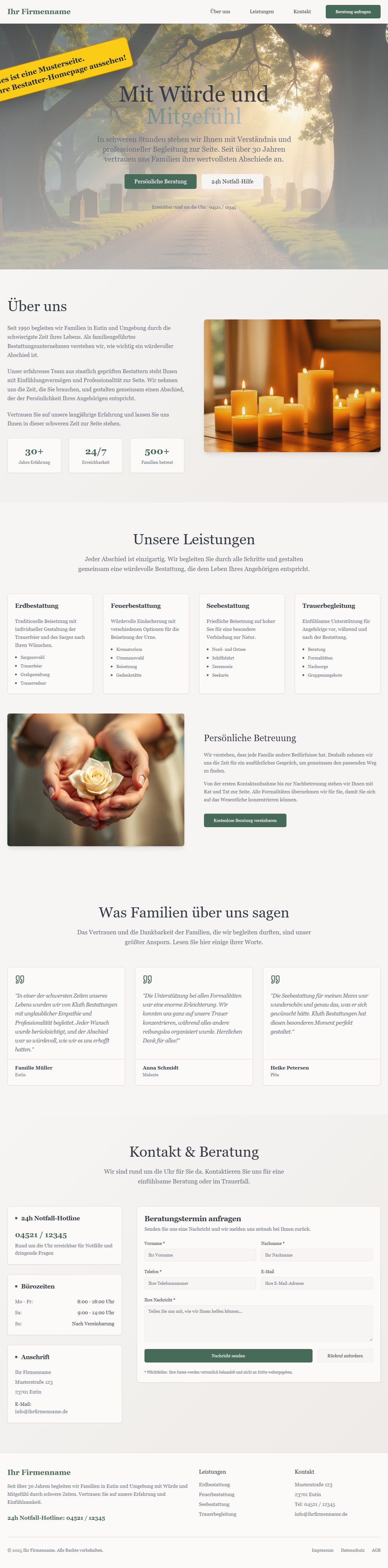 Beispielseite Muster-Bestatter